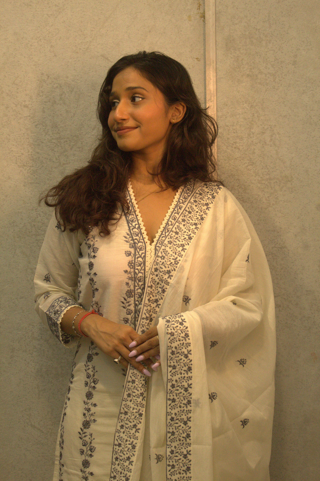 Linen Cotton Three Piece Designer Dress