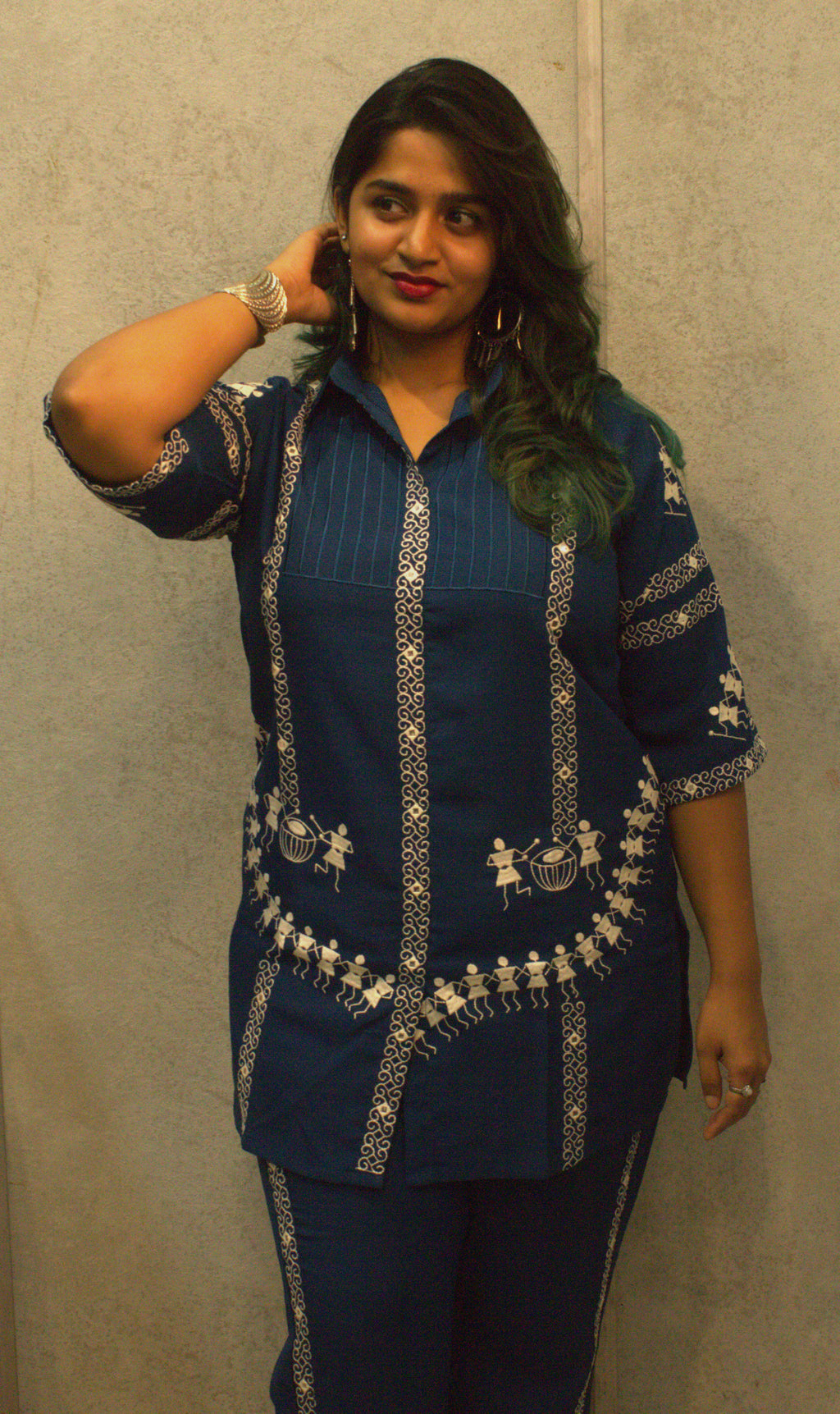 Cotton Designer Cord Set with Hand Thread Work