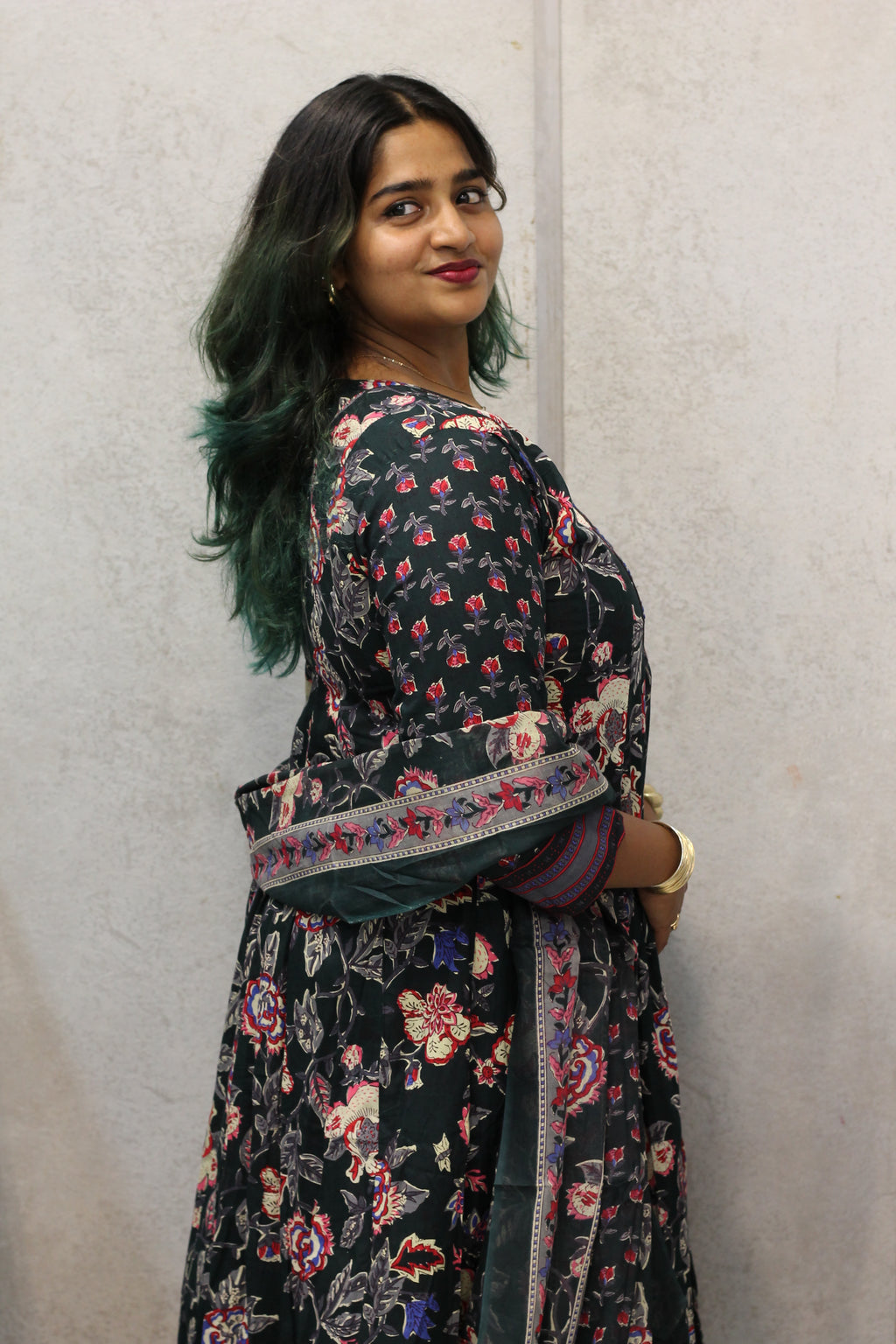 Jaipuri Cotton Floral Flared Dress