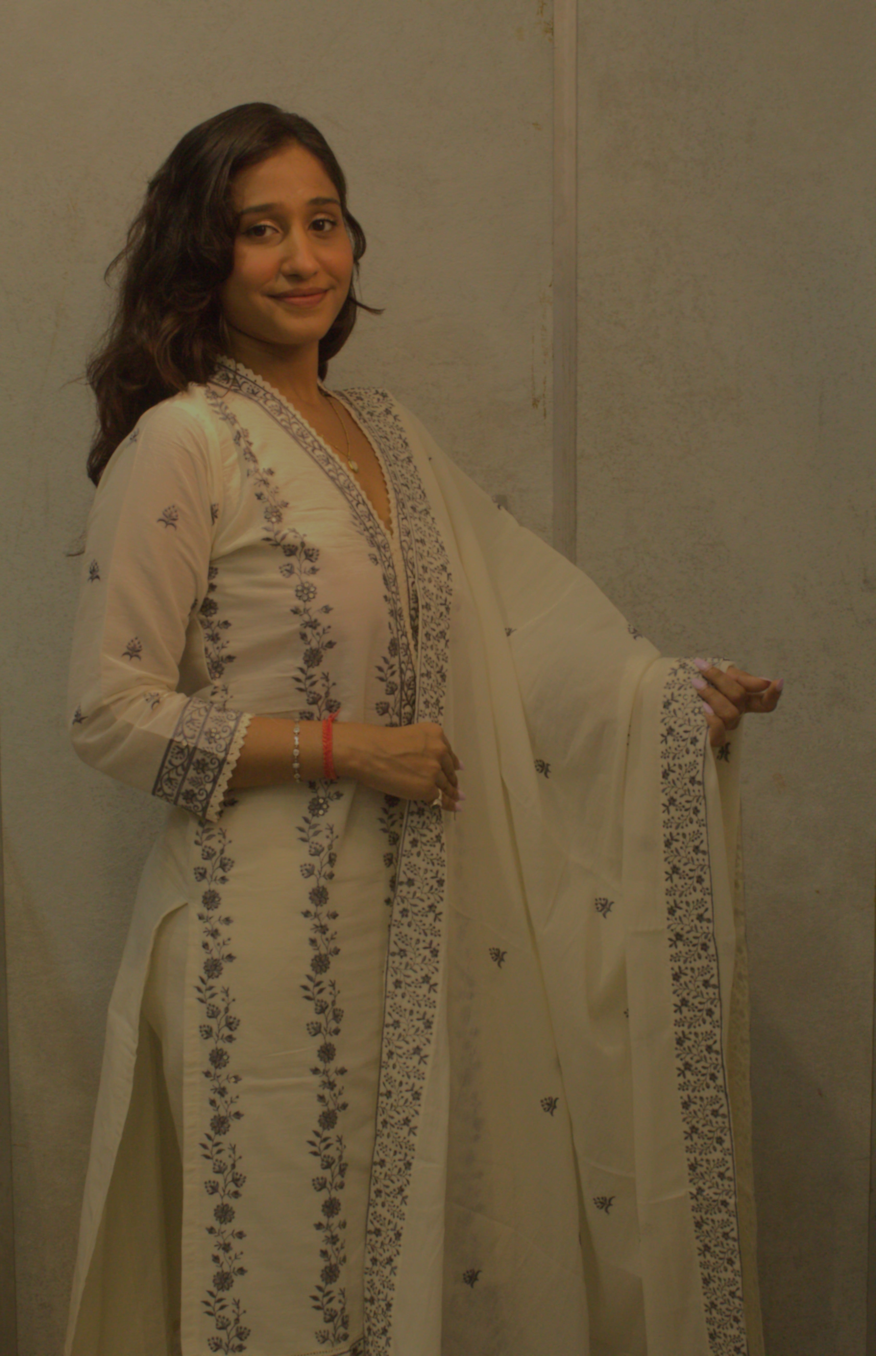 Linen Cotton Three Piece Designer Dress